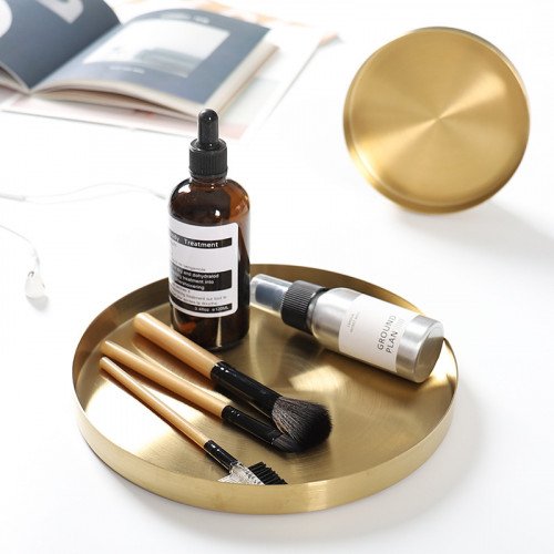 Gold Round Jewelry Tray