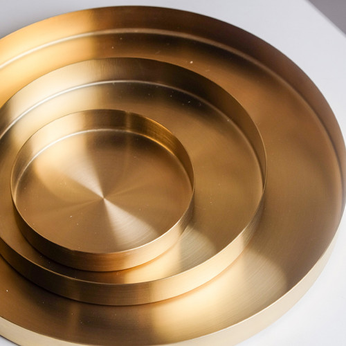 Gold Round Jewelry Tray 12