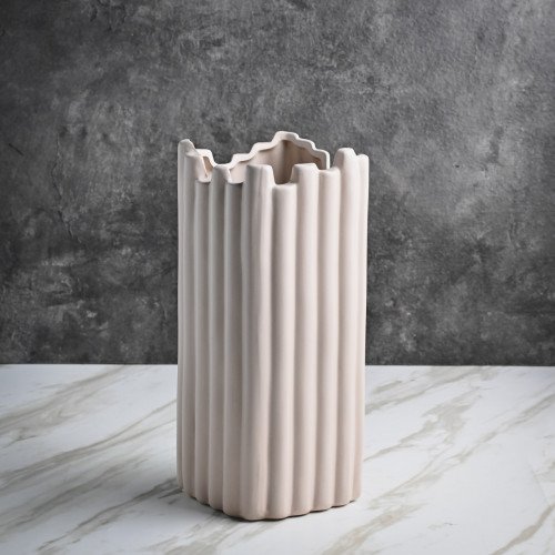 Pewter Decorative Vase Large Beige
