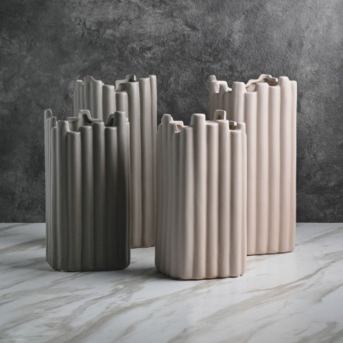 Pewter Decorative Vase Large Beige 4