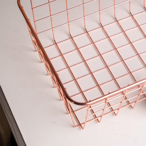 Tabletop Display Basket Rose Gold 28 x 22cm 3