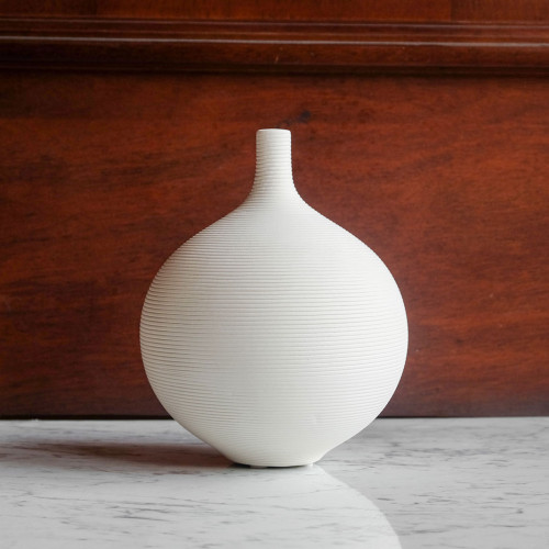 Tranquil White Decorative Vase 2