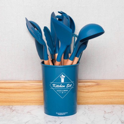 Gothic Blue Silicone Kitchen Utensil Set