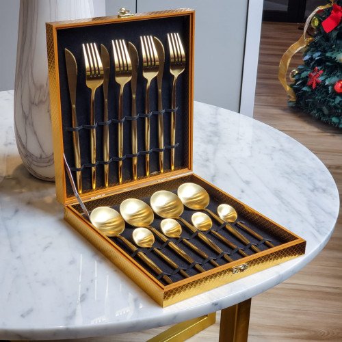 Luxury Gold 16pcs Cutlery Gift Set