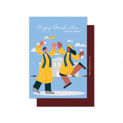 Happy Graduation Blue Background Card