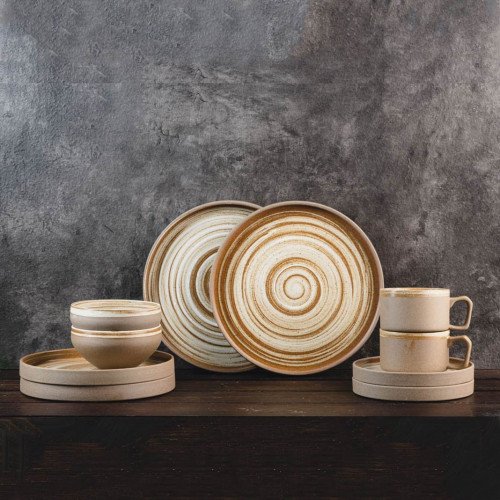 Sandblasted Brown Series Dinnerware Set