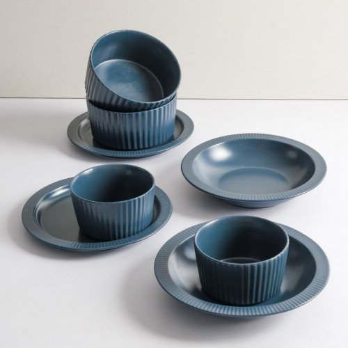 Ridged Side Royal Blue - Dinnerware Set