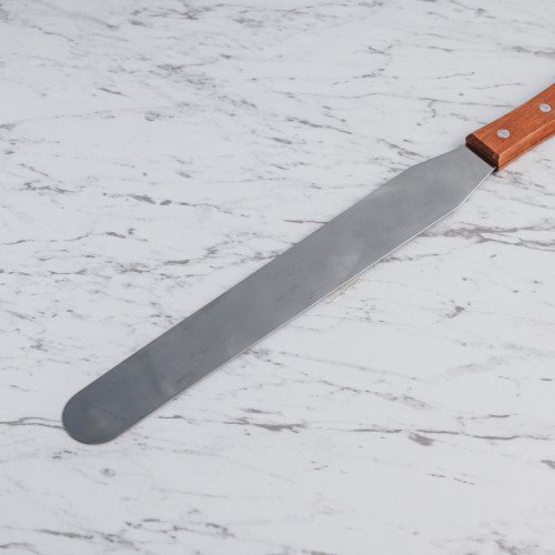 Cake Décor Spatula Straight w Wood Handle 10" 3