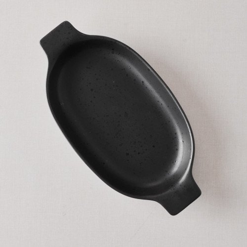 Sango Black Large Oval Eared Dish 27.5 x 16.5cm 4