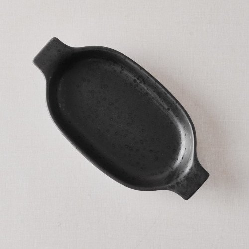 Sango Black Medium Oval Eared Dish 24.2 x 14.4cm 4