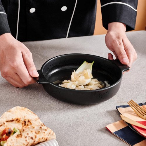 Sango Black Round Eared Dish 17.2cm 3