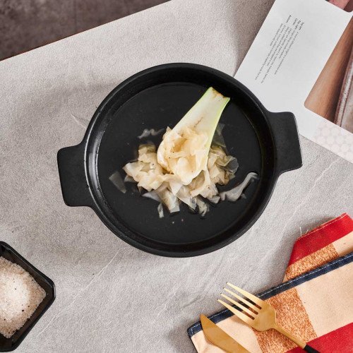 Sango Black Round Eared Dish 17.2cm 5
