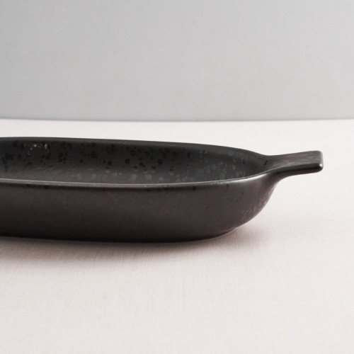 Sango Black Small Oval Eared Dish 19 x 11.1cm 2