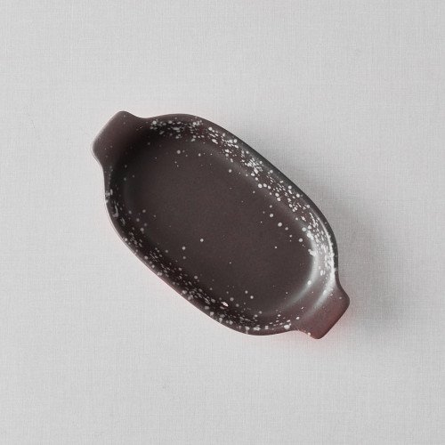 Sango Brown Individual Oval Eared Dish 15.4 x 8.9cm 3