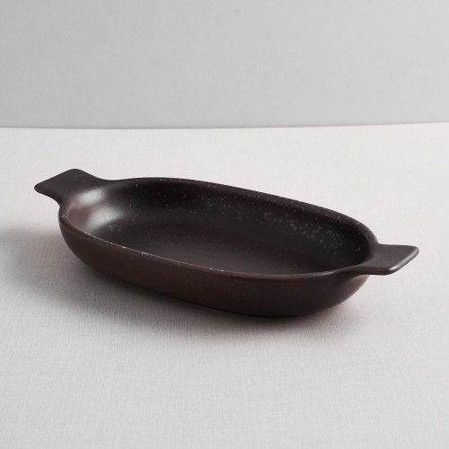 Sango Brown Small Oval Eared Dish 19 x 11.1cm