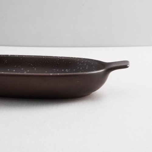 Sango Brown Small Oval Eared Dish 19 x 11.1cm 2