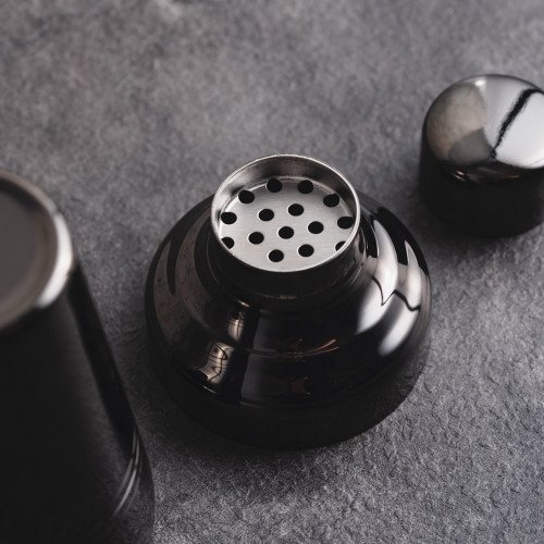 Classic Cobbler Cocktail Shaker 400ml Black 4