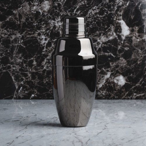 Oval 3-pieces Cocktail Shaker 500ml Black