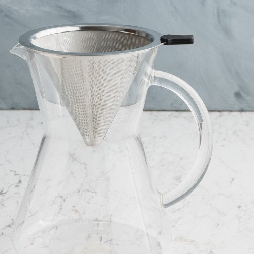Glass Coffee Brewer w Stainless Dripper 800ml 3