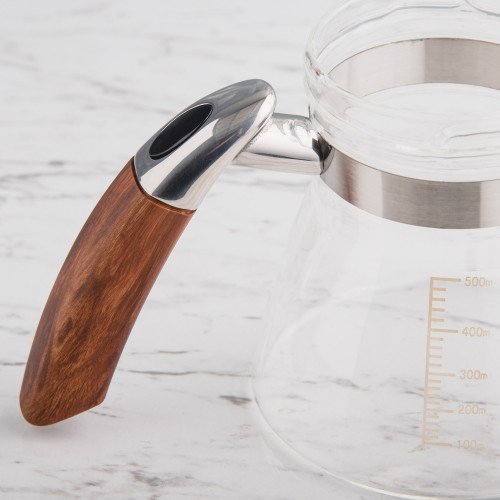 Glass Server Set Wood Handle 500ml w/ Dripper 6