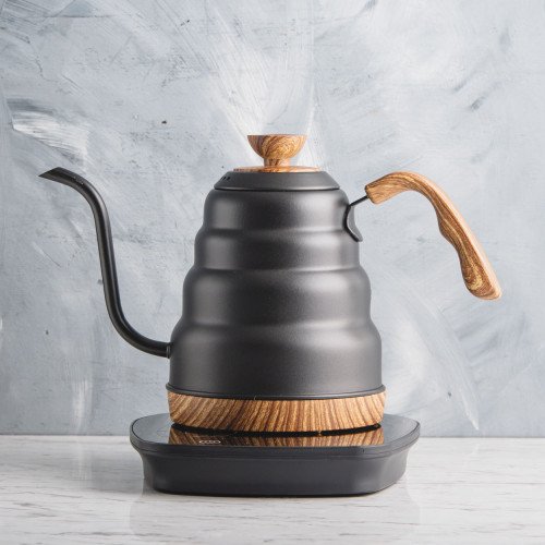 Electric Gooseneck Kettle Set Wood & Black 1L