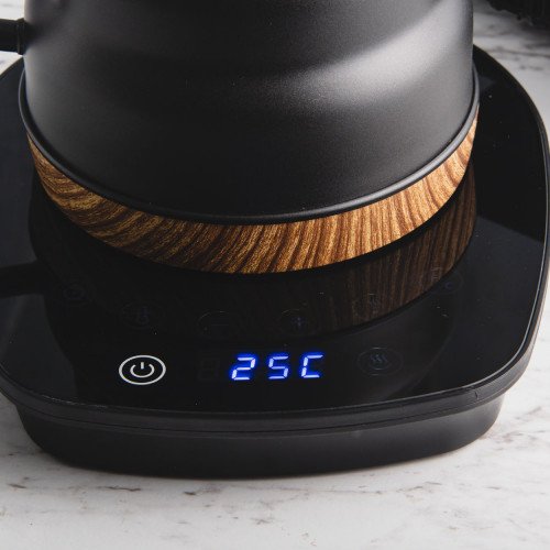 Electric Gooseneck Kettle Set Wood & Black 1L 6