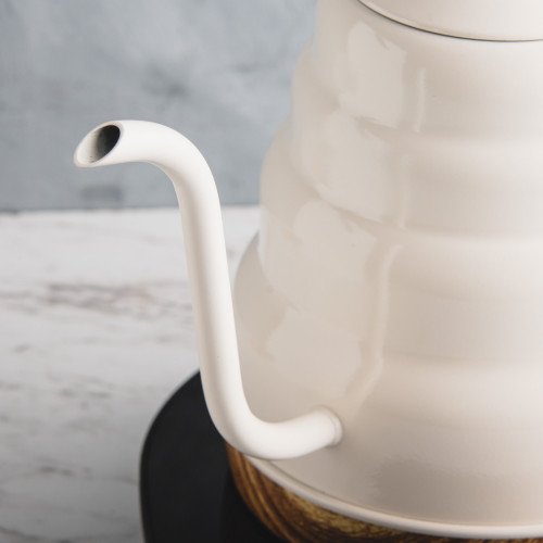Electric Gooseneck Kettle Set Wood & White 1L 3