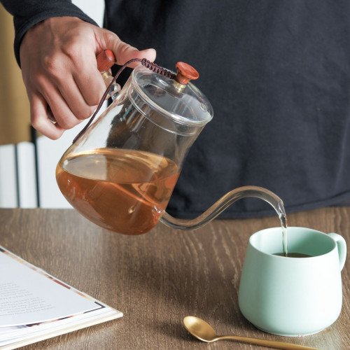 Vintage Style Glass Kettle 600ml - Straight Handle 5