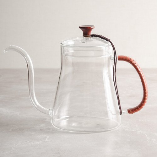 Vintage Style Glass Kettle 600ml - Braided Handle