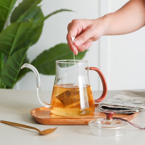 Vintage Style Glass Kettle 600ml - Braided Handle 5