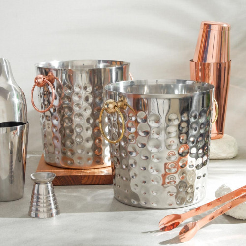 Stainless Beverage Tub Rose Gold Handle 4