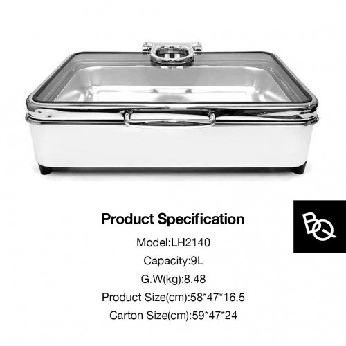 Chafing Dish Rectangular 9L Two Grid 2
