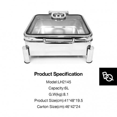 Chafing Dish Square 6L Single Grid 2