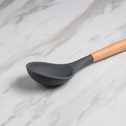 Woody Black Silicone Serving Spoon 2