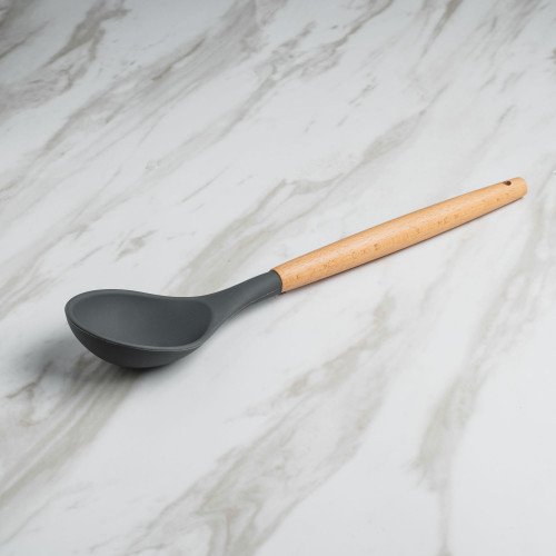 Woody Black Silicone Serving Spoon 3