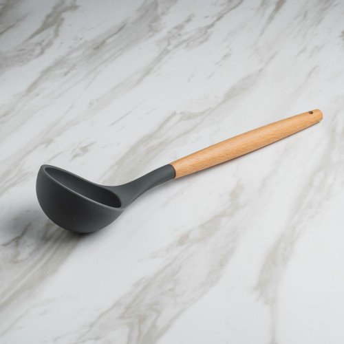 Woody Black Silicone Soup Ladle 3