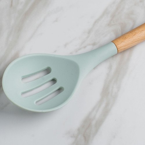 Pistachio Green Silicone Slotted Spoon 2