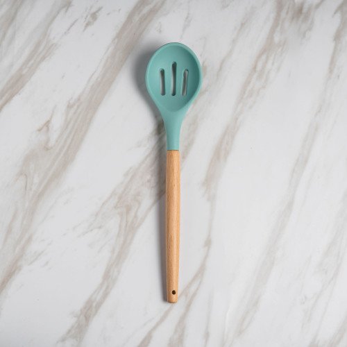 Candy Green Silicone Slotted Spoon 01