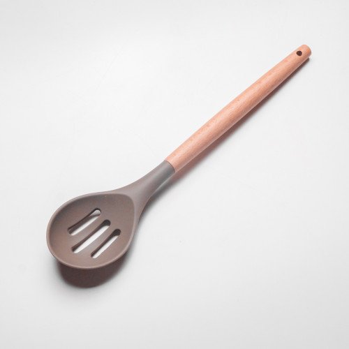 Mellow Brown Silicone Slotted Spoon 01 2