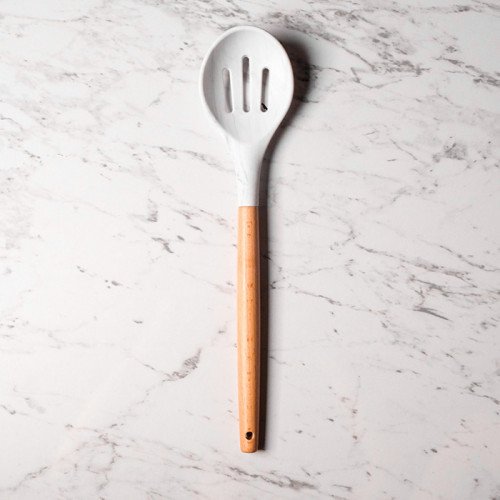 Frost White Silicone Slotted Spoon