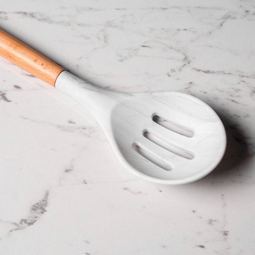 Frost White Silicone Slotted Spoon 4