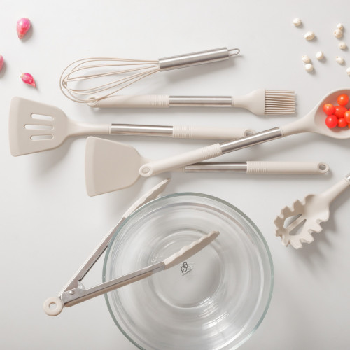 Light Khaki Silicone Flat Top Spatula 4