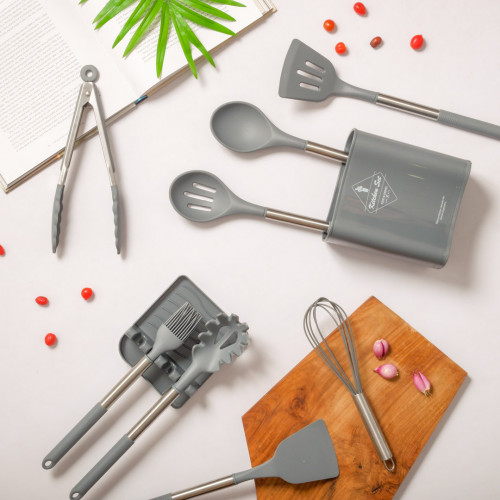 Slate Grey Silicone Frying Spatula 4