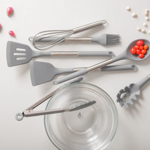 Slate Grey Silicone Food Tong 3