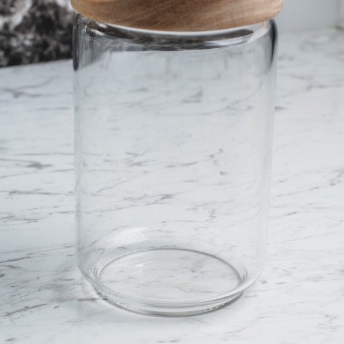 Glass Food Jar with Wooden Lid 750ml (F10) 2