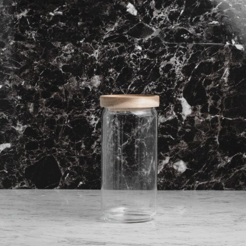 Glass Food Jar with Wooden Lid 1000ml (F11)
