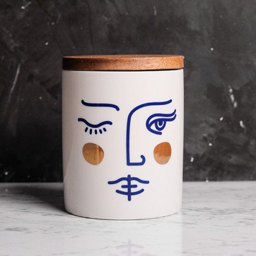 Face Expression White Kitchen Canister