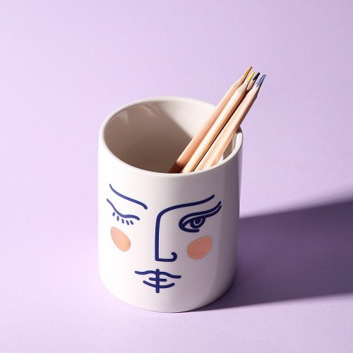 Face Expression White Kitchen Canister 3