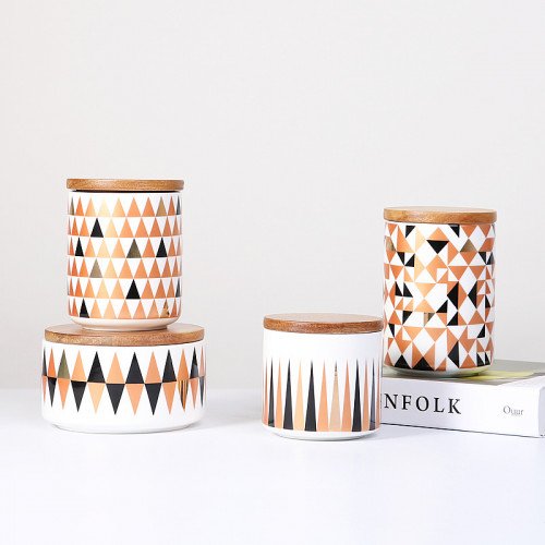 Colorful Geometric Kitchen Canister Tall 2