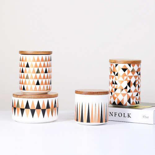 Colorful Geometric Kitchen Canister Tall 2